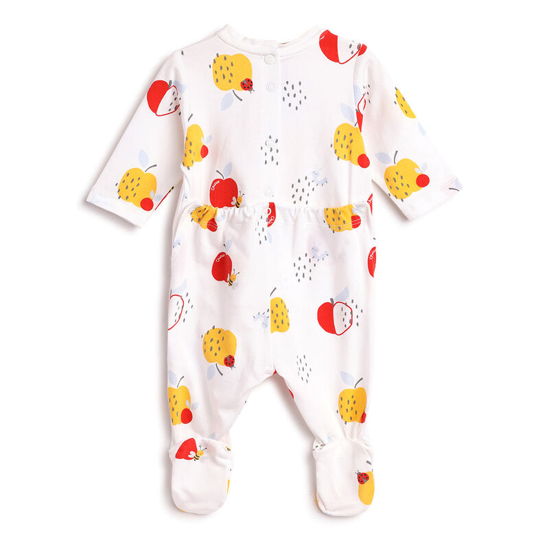 Infants Natural Printed Nappy Opening Babysuit image number 1